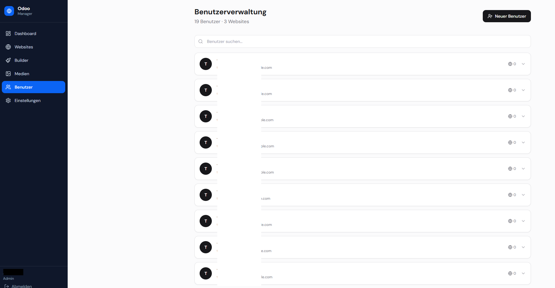 Benutzer — User Management with Role-Based Access