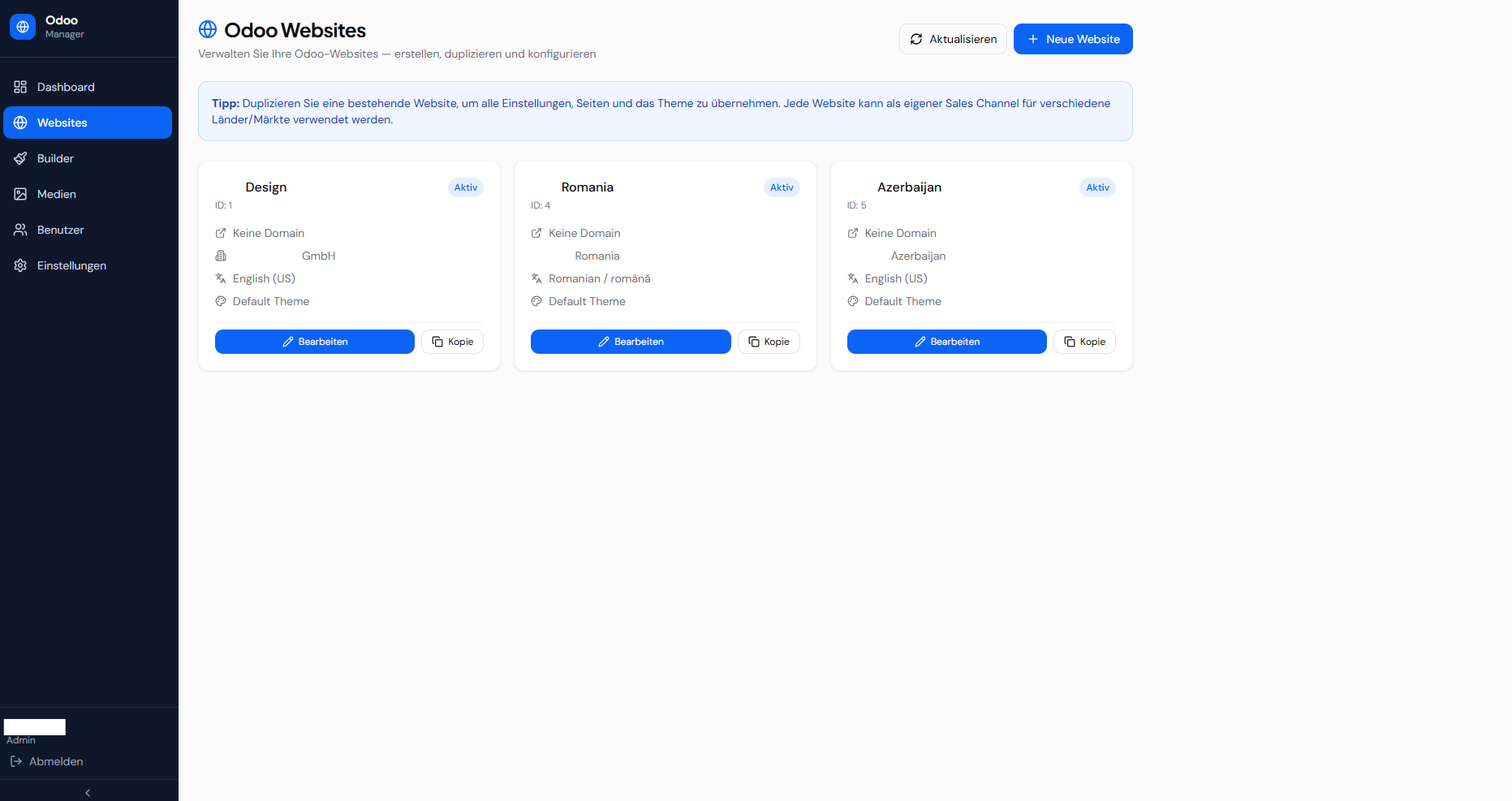 Websites — Multi-Country Website Management