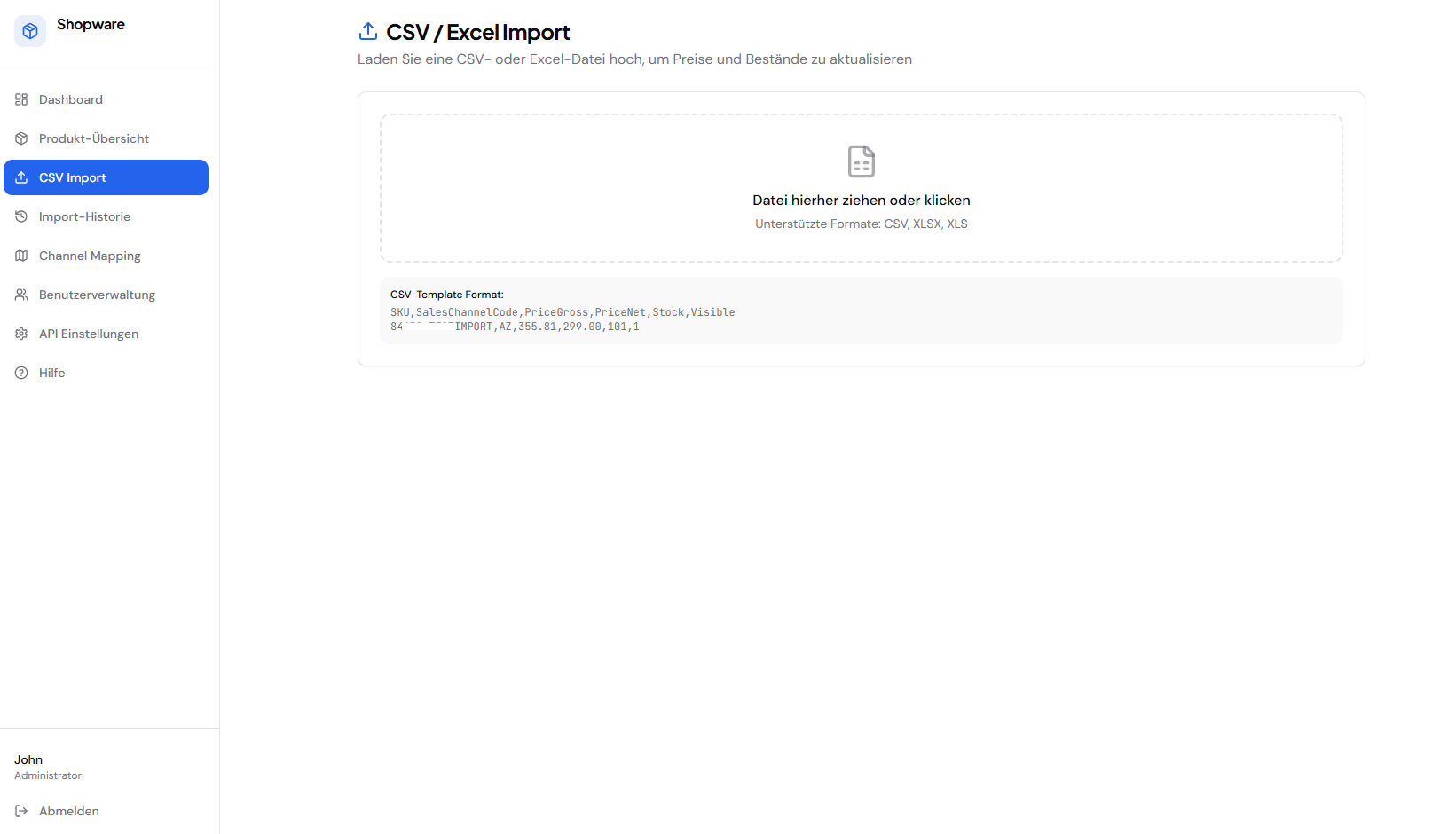 CSV Import — Bulk Price & Stock Upload